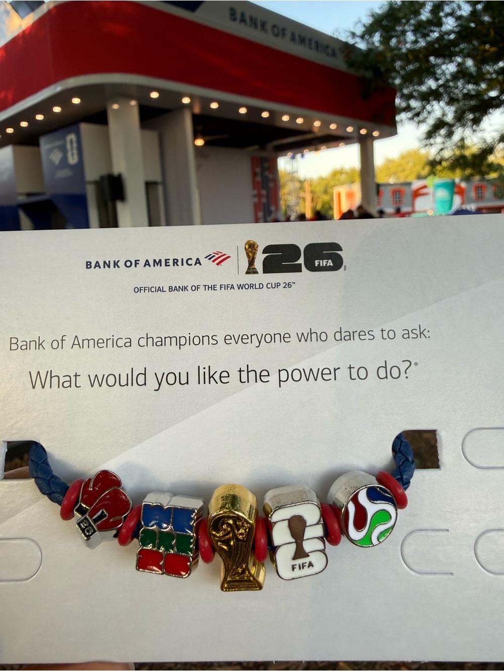 Official FIFA World Cup 26 Bank of America Fan Band Charm Bracelet